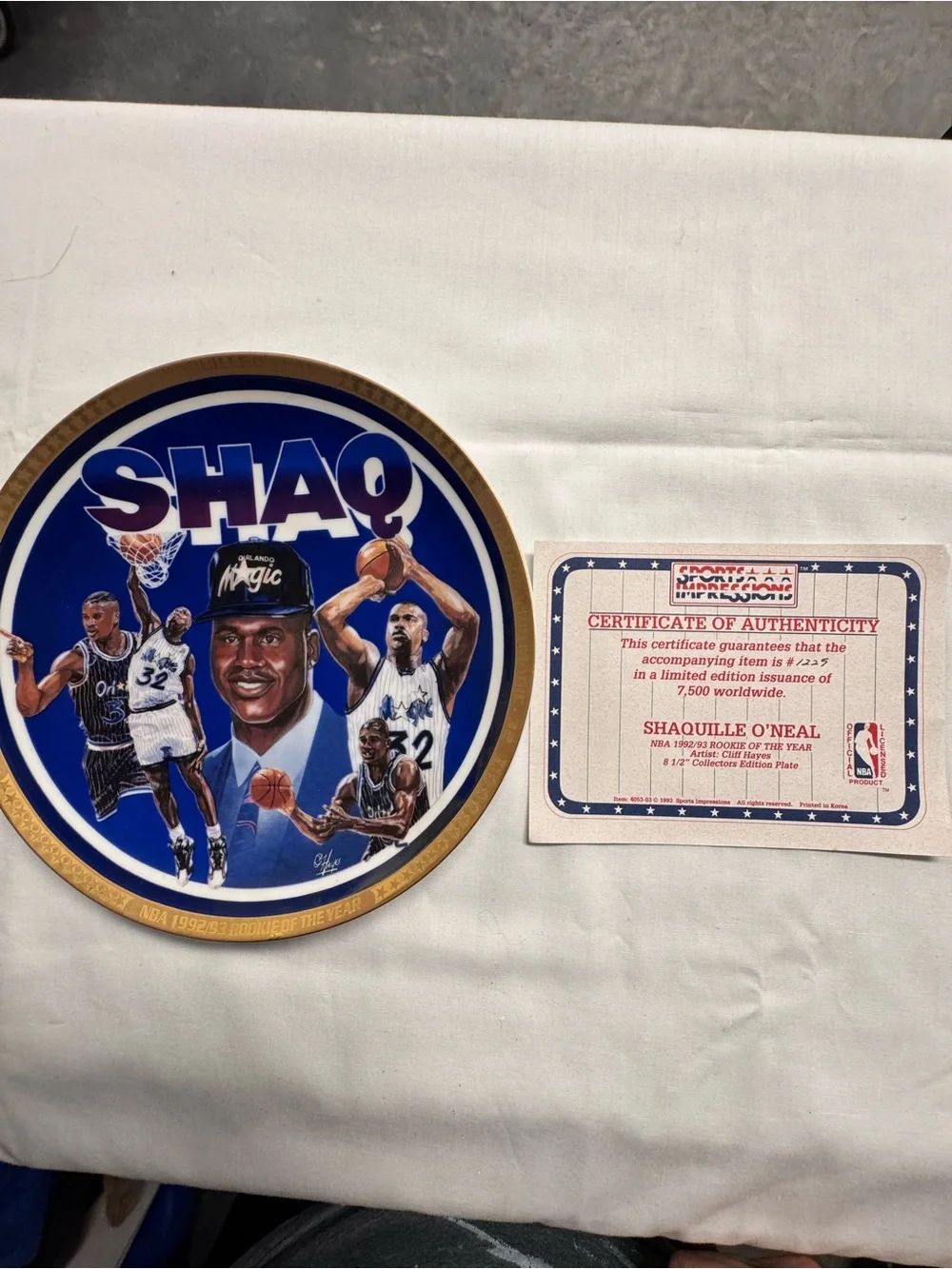 Sports impression Shaquille O’Neal NBA rookie of the year 1992/93 commemorative